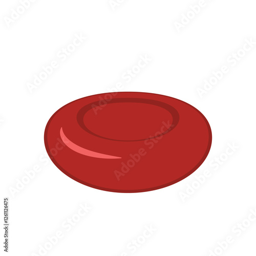 Red blood cell erythrocyte vector illustration. Red blood cell on white background.