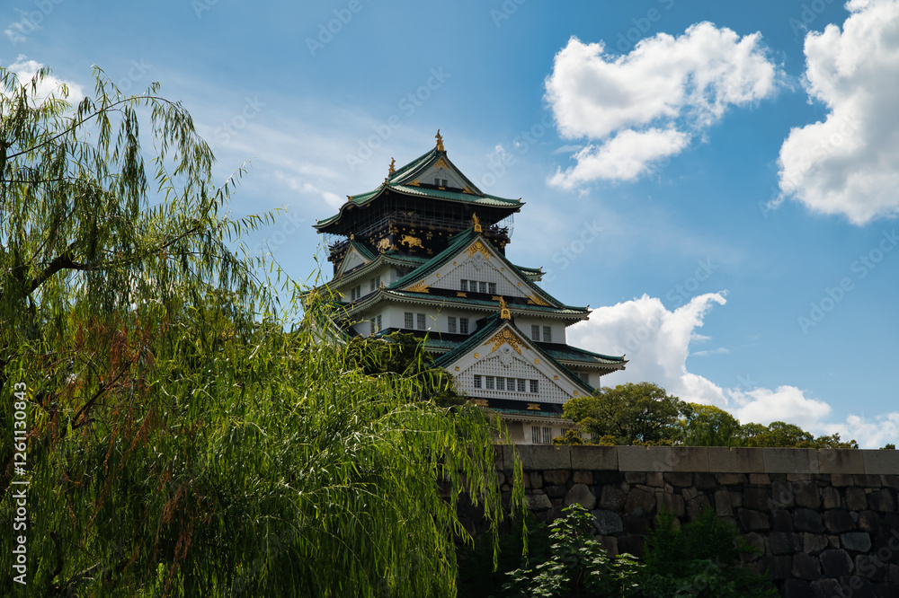 Frame photograph of the reconstructed Osaka Castle, a Japanese castle located in Osaka, Japan.
Frame photograph of the reconstructed Osaka Castle, a Japanese castle located in Osaka, Japan.