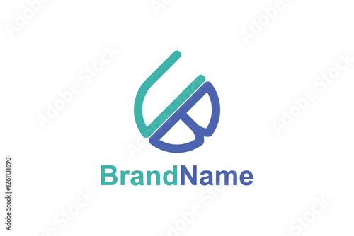 UB letter logo in water drop shape design concept