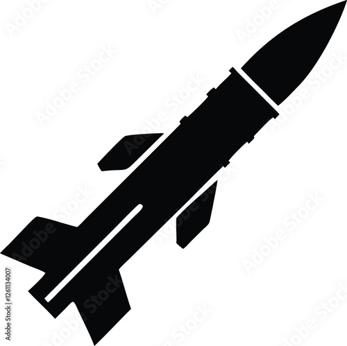 missile silhouette vector illustration. Military Missile silhouette vector on white background (1).eps