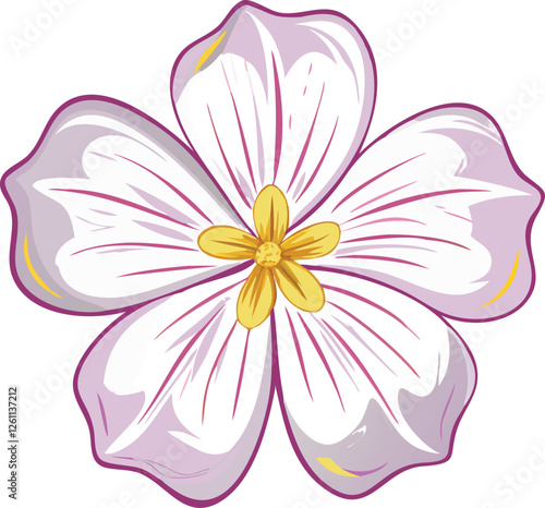 Primrose flower vector silhouette illustration. Vector clipart for spring flowers.  (4).eps