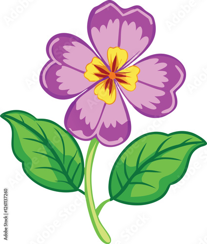 Primrose flower vector silhouette illustration. Vector clipart for spring flowers.  (3).eps