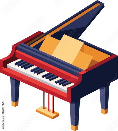 piano vector illustration. Music grand piano icons Simple set of music grand piano vector illustration