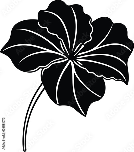 Nasturtium flower vector silhouette illustration. Nasturtium icon concept drawing icon in modern style (7).eps
