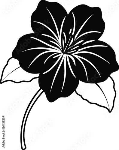 Nasturtium flower vector silhouette illustration. Nasturtium icon concept drawing icon in modern style (2).eps