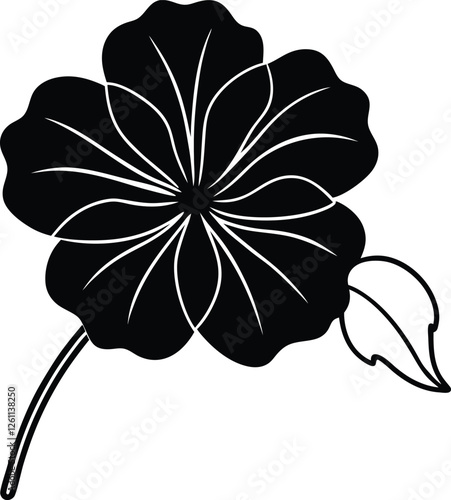 Nasturtium flower vector silhouette illustration. Nasturtium icon concept drawing icon in modern style (1).eps