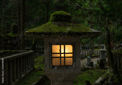 Wallpaper Mural Close-up of the stone lantern at Okunoin Cemetery in Koyasan, Japan.
 Torontodigital.ca