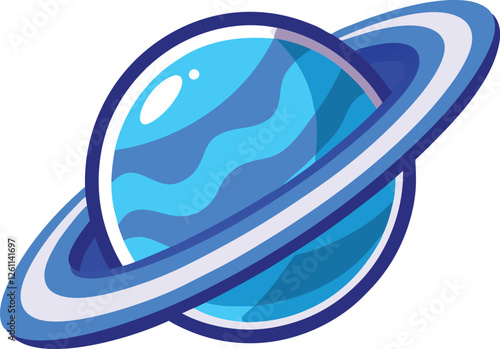 Blue saturn vector illustration. Blue saturn vector illustration. Space planet and stars design vector illustration. 