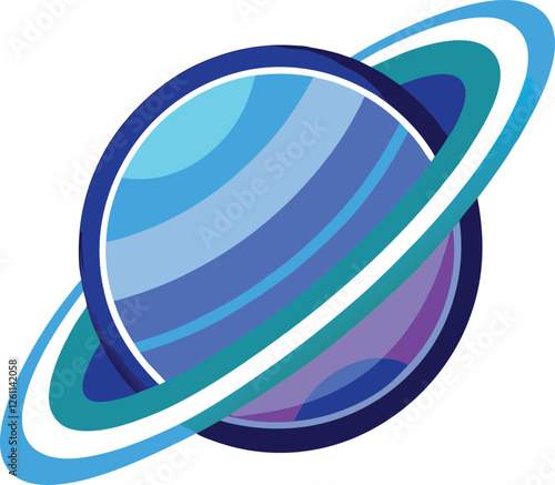 Blue saturn vector illustration. Blue saturn vector illustration. Space planet and stars design vector illustration. 