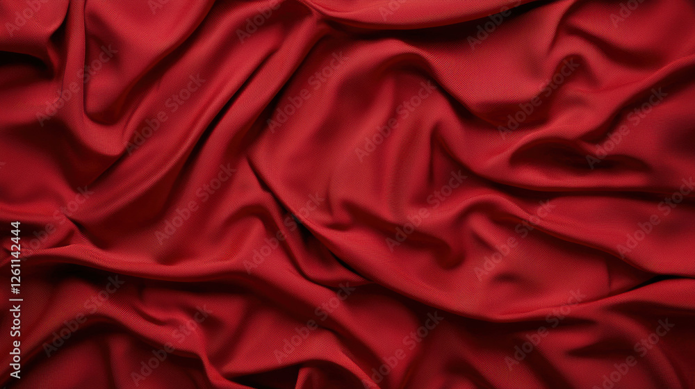 Rich Red Wrinkled Fabric with Soft Drape and Elegant Folds Wallpaper Background Rich Red Wrinkled Fabric with Soft Drape and Elegant Folds Wallpaper Background
