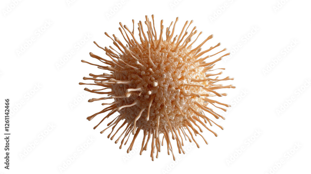 Obraz premium Virus cell rotating on transparent background, 3d render