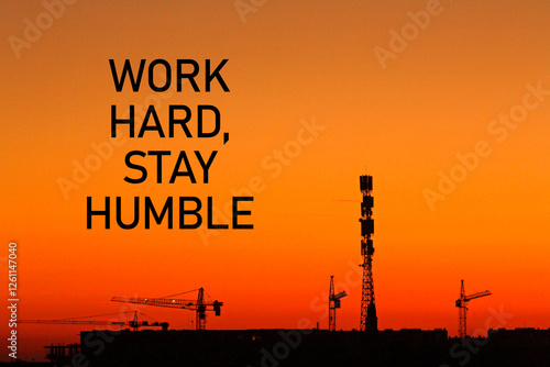 Quadro em tela Motivational quote Work hard, stay humble is shown using the text