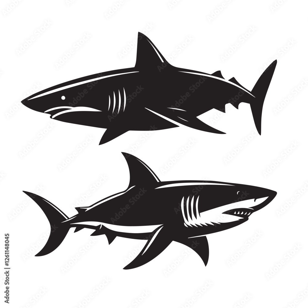 Fototapeta premium Sea Underwater Animal Vector silhouette free download 