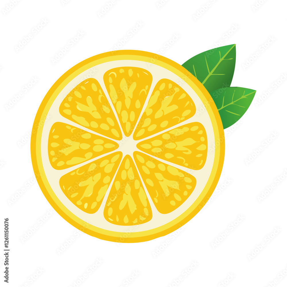 Half of ripe yellow lemon vector illustration Half of ripe yellow lemon vector illustration