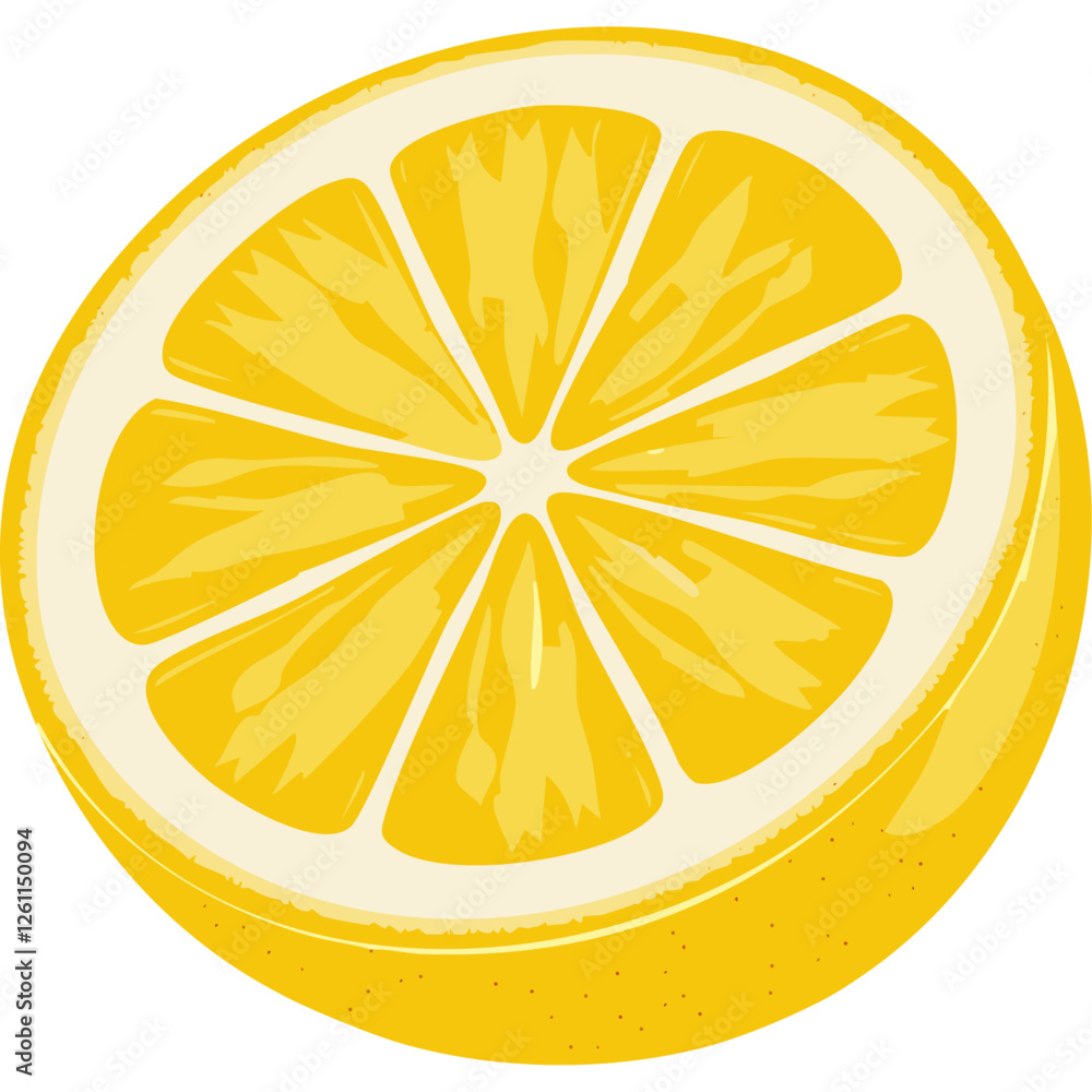 Half of ripe yellow lemon vector illustration Half of ripe yellow lemon vector illustration