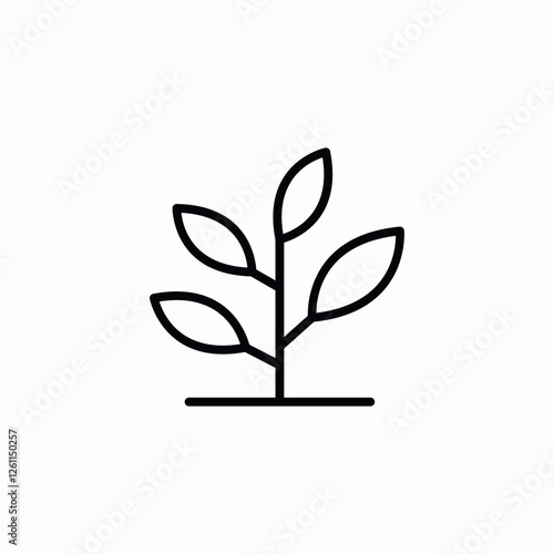 small plant leaves icon sign vector