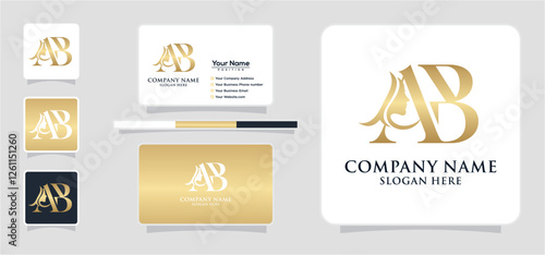 Initial Letter AB Beauty Face Logo Design Vector