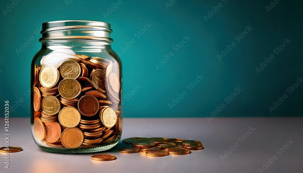 Container filled with shiny coins on a simple backdrop during daylight hours Container filled with shiny coins on a simple backdrop during daylight hours