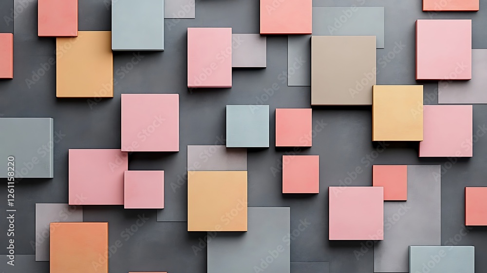 Abstract Geometric Pastel Colored Squares Pattern Abstract Geometric Pastel Colored Squares Pattern