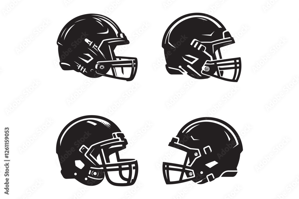 Fototapeta premium Football helmet silhouette