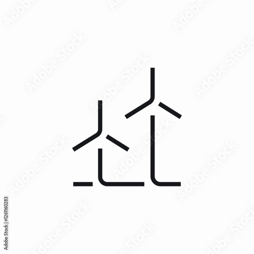 wind turbines icon sign vector