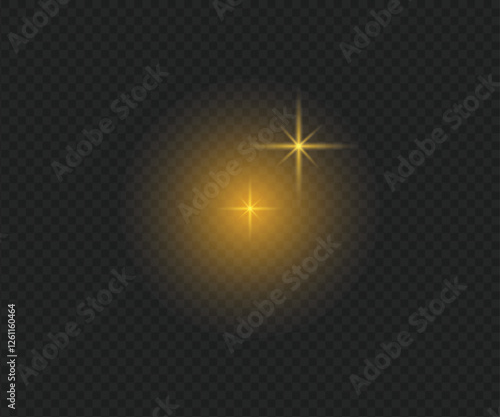 Isolated gold star with metallic effect. Element for Awards, medals, rating designation