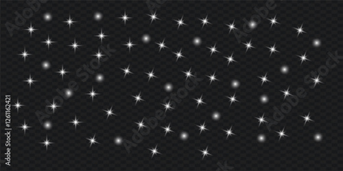 Night starry skies with twinkling and blinking stars