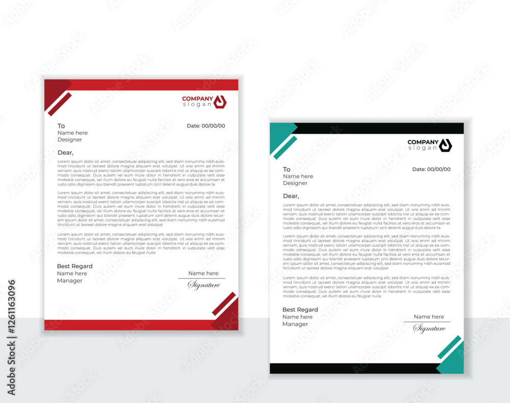 Vector modern unique letterhead template design Vector modern unique letterhead template design