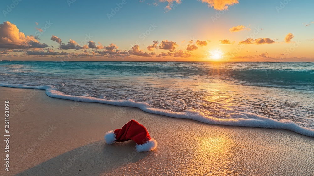 Tropical Christmas sunrise beach hat Tropical Christmas sunrise beach hat