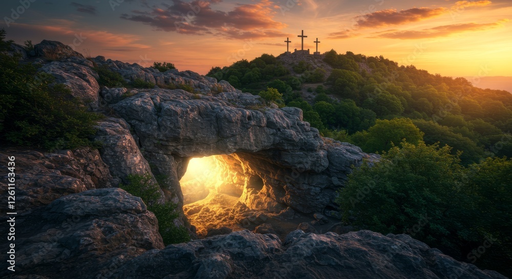 Fototapeta premium Joyful Easter Celebration with Bunnies and Colorful Eggs