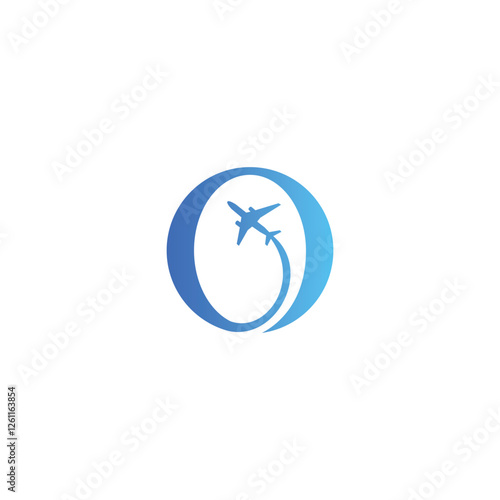 O air plane logo. airplane vector illustration for icon, symbol or logo. travel logo