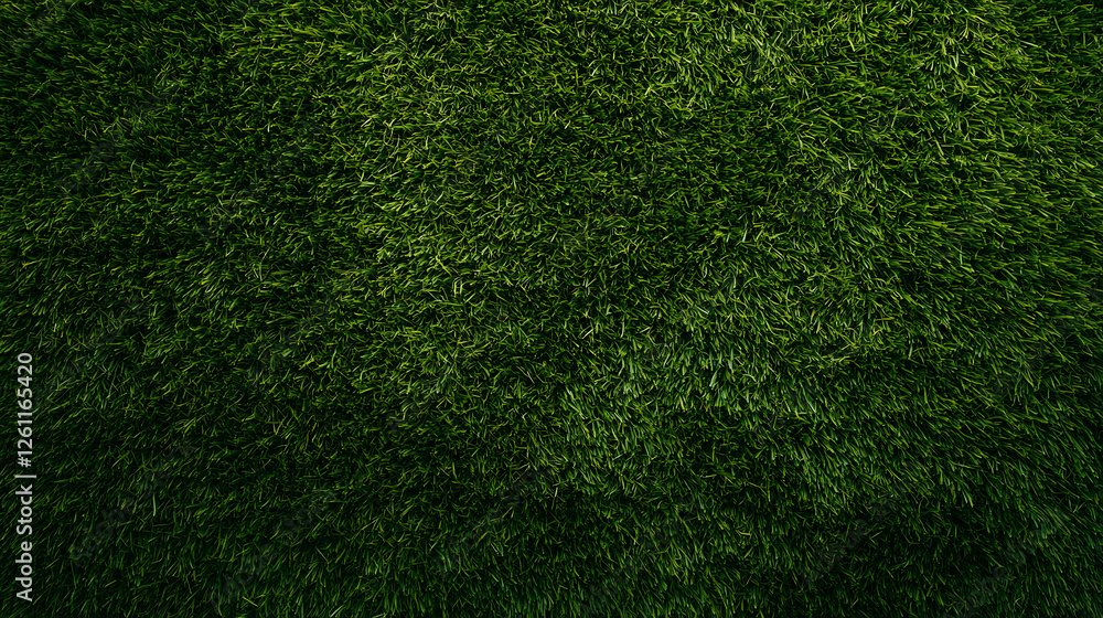 Obraz premium Lush, verdant carpet of simulated grass fibers, perfect for backgrounds, landscaping models, and textural design elements. Ideal for adding a touch of green.