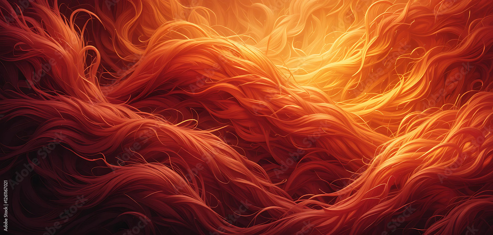 A seamless, high-resolution depiction of vibrant, fiery feathers shifting between deep reds, oranges, and golden yellows, emanating a soft glow. Perfect for mythical creatures, fantasy artwork. A seamless, high-resolution depiction of vibrant, fiery feathers shifting between deep reds, oranges, and golden yellows, emanating a soft glow. Perfect for mythical creatures, fantasy artwork.
