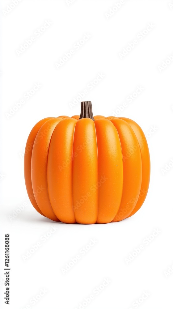 Obraz premium Vibrant Orange Pumpkin with Textured Surface Ideal for Autumn Decor and Seasonal Celebrations