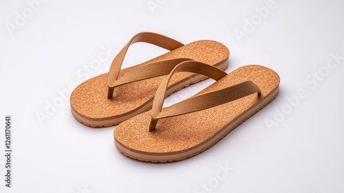 Comfortable Brown Flip Flops with Cork Sole for Summer Activities