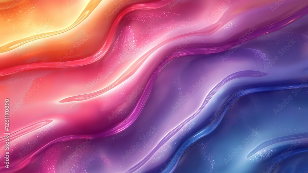 Obraz premium Vibrant abstract waves in shades of pink, orange, and purple, creating a dynamic and fluid visual perfect for modern design and artistic projects.