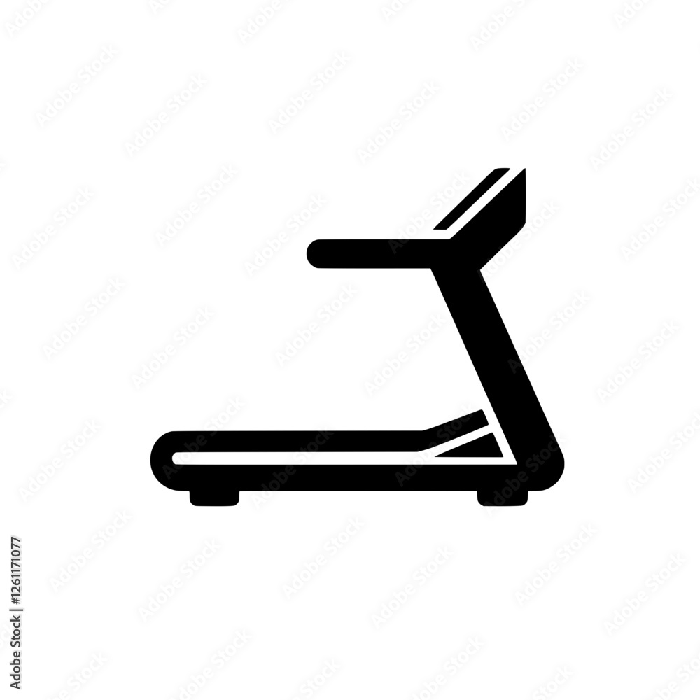 Treadmill Icon: A sleek and minimalist icon of a treadmill, representing fitness, exercise, and cardio workouts, ideal for app icons, websites, and fitness branding. Treadmill Icon: A sleek and minimalist icon of a treadmill, representing fitness, exercise, and cardio workouts, ideal for app icons, websites, and fitness branding.
