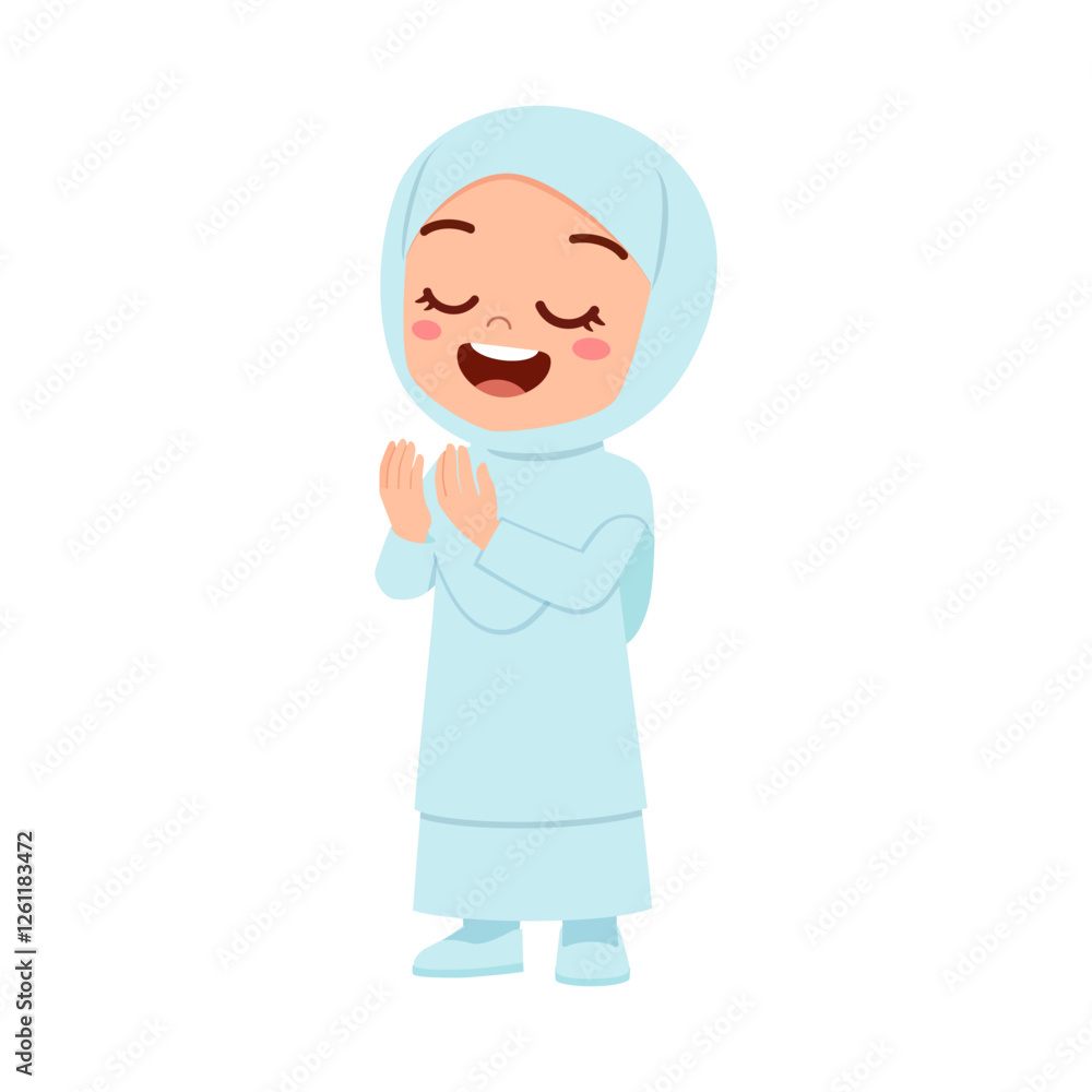 little muslim kid show praying hand pose little muslim kid show praying hand pose