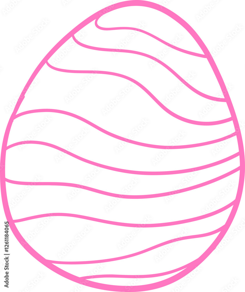 Minimalist pink line art of an Easter egg decorated with flowing wavy stripes. A festive and elegant illustration perfect for holiday, spring, and creative designs Outline Minimalist pink line art of an Easter egg decorated with flowing wavy stripes. A festive and elegant illustration perfect for holiday, spring, and creative designs Outline