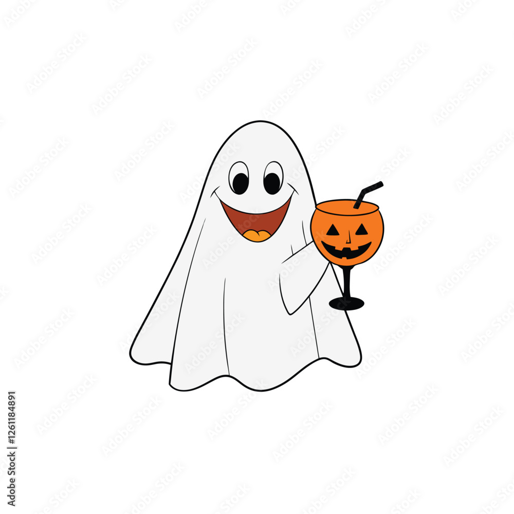 Happy Halloween Ghost Vector illustration