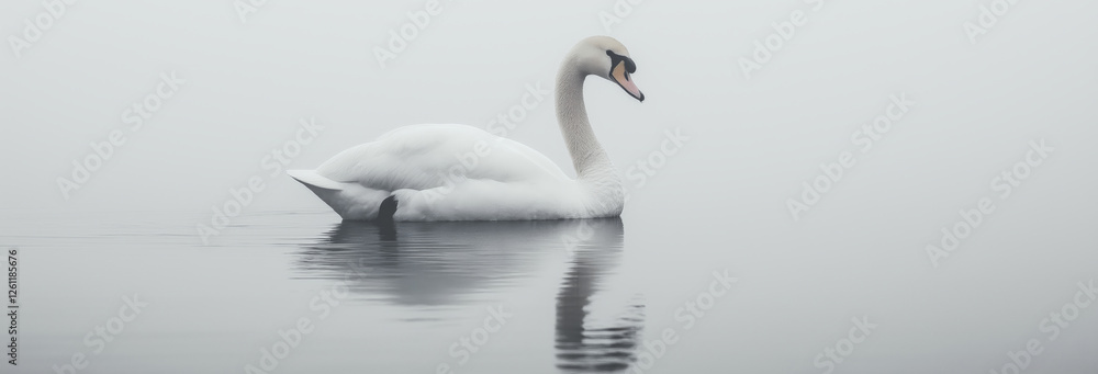 Obraz premium Swan beautiful, aesthetic minimalistic bold, wild photography