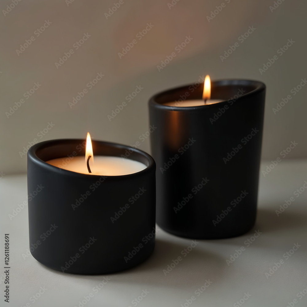 Unique Curved Black Candles with Light Unique Curved Black Candles with Light