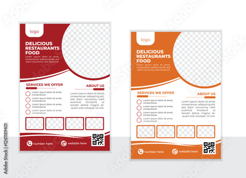 Vector modern unique food flyer template design