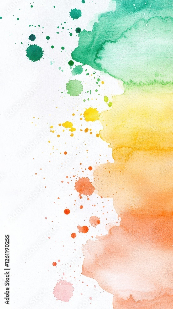 Obraz premium Soft Watercolor Gradient with Splashes in Warm and Cool Tones