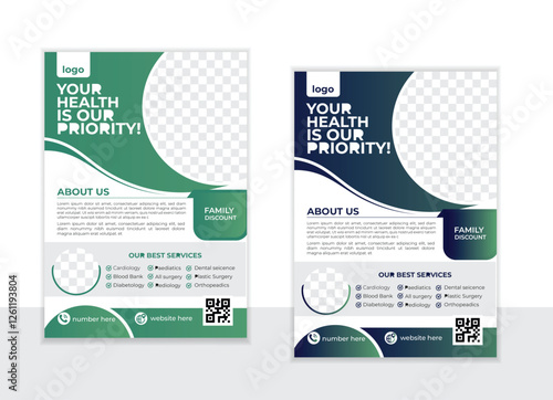 Vector modern healthcare medical flyer template design