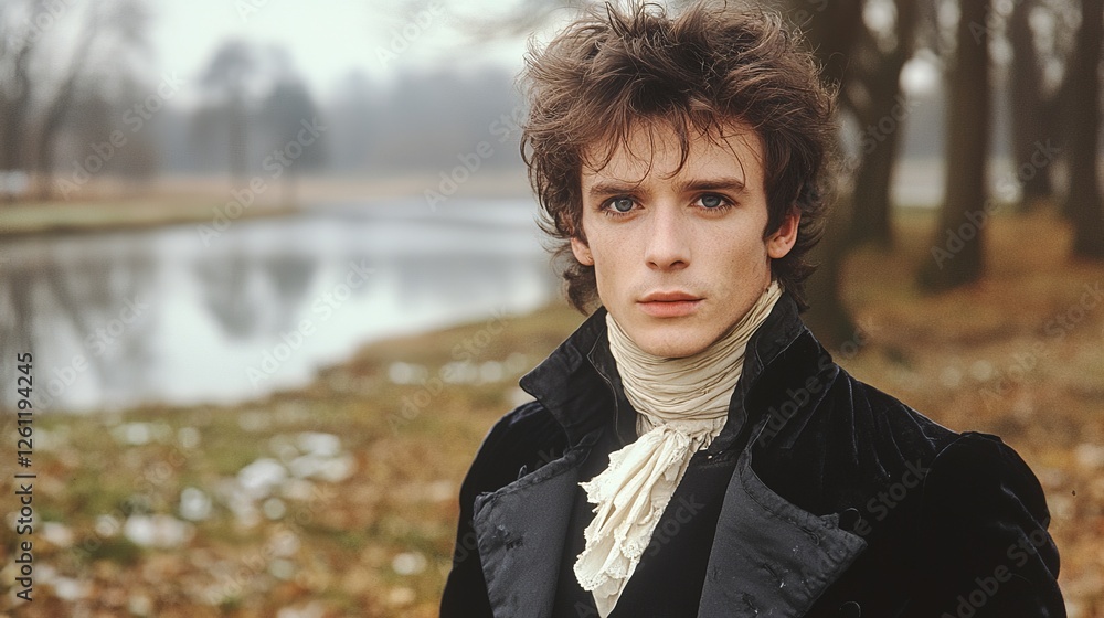 A young man standing in front of a body of water A young man standing in front of a body of water
