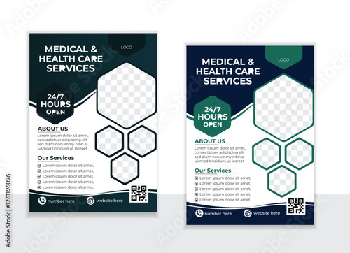 Vector modern unique medical flyer template design