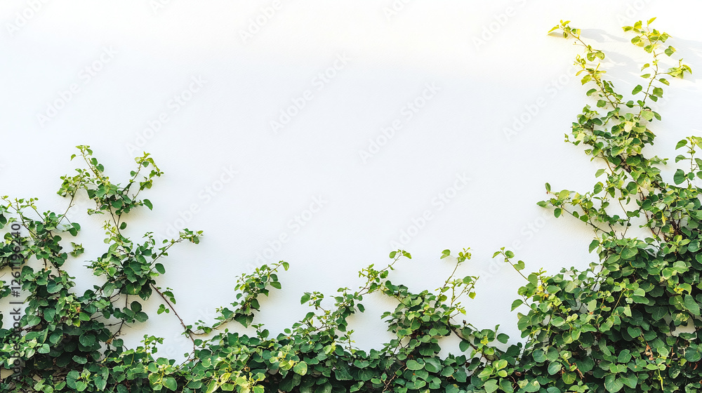 Green ivy vine wall isolated on white background. Green ivy vine wall isolated on white background.