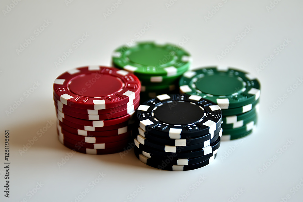 A clean and professional image of poker chips on a white background, symbolizing gambling, casino games, and strategic betting. A clean and professional image of poker chips on a white background, symbolizing gambling, casino games, and strategic betting.