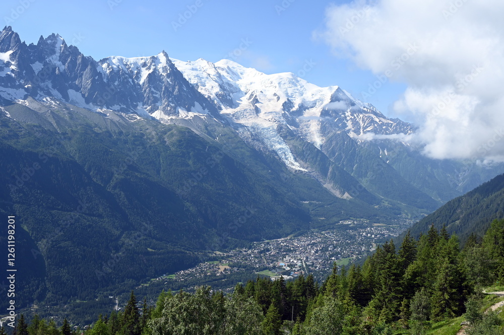 Obraz premium Tal von Chamonix und Mont Blanc